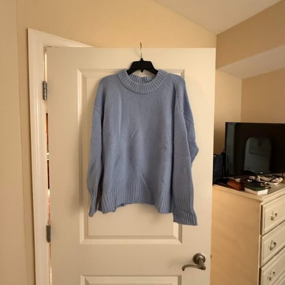 La Ligne Sweater | Solid Marin Sweater in Pale Blue - Picture 5 of 6